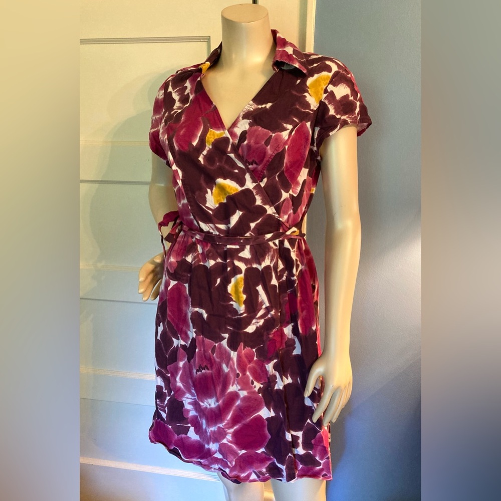 🍬Pink and Purple Merona Wrap Dress, Size Medium